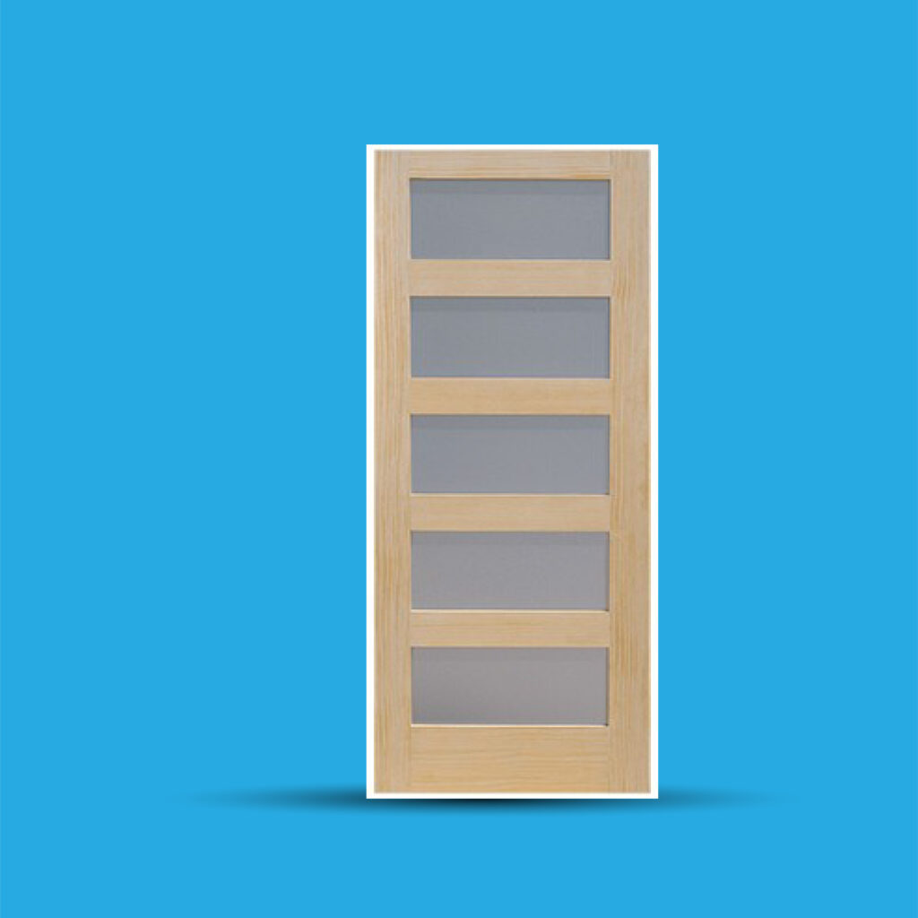Clear grade pine wood 5- lite frosted glass doors ID-2355