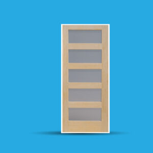 Clear grade pine wood 5- lite frosted glass doors