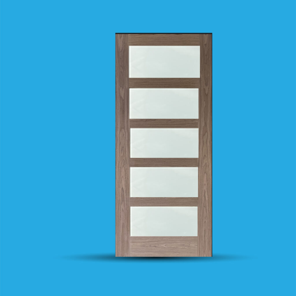 5-lite EV walnut glass doors ID-2359