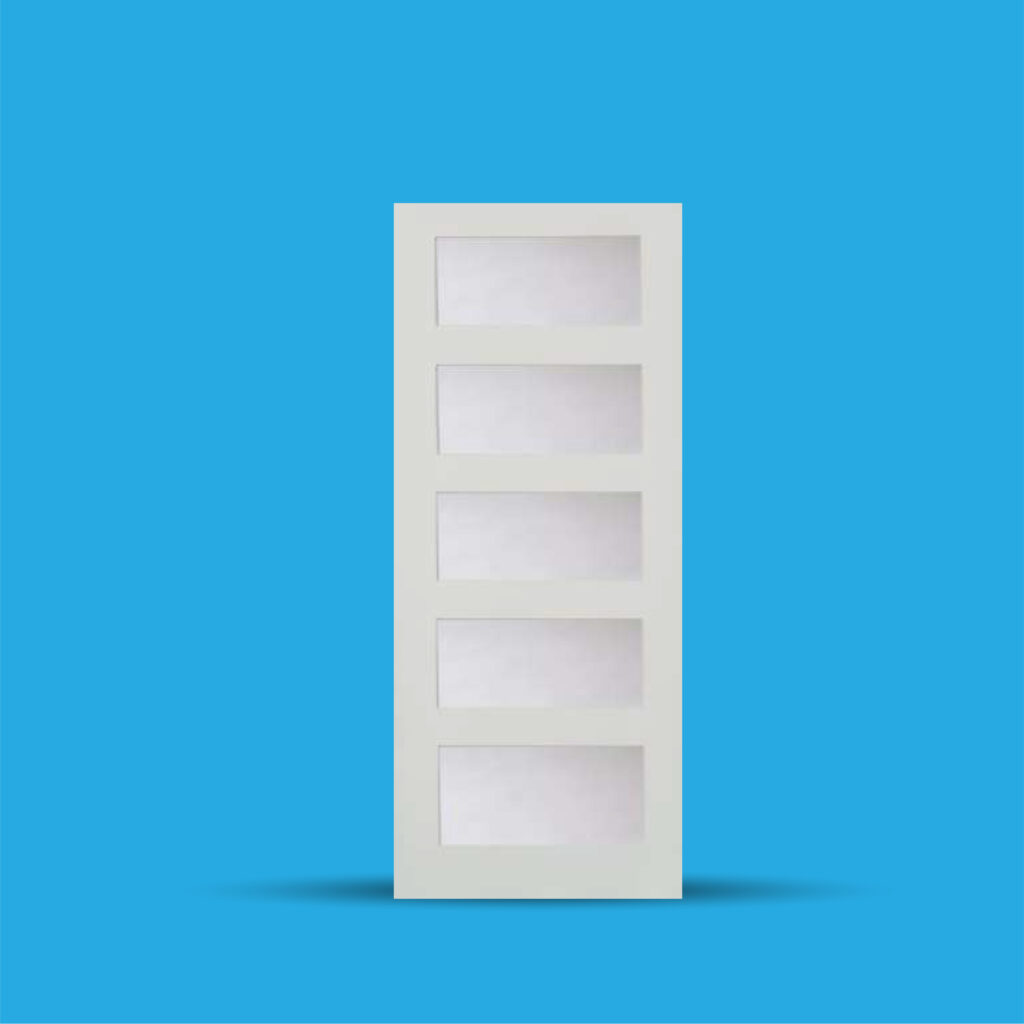 5 Panel-lite  frosted glass doors  (80″  height) ID-2371