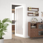 White Primed 1-Lite Frosted Glass Door - Image 2