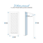 White Primed 1-Lite Frosted Glass Door - Image 5