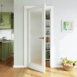 White Primed 1-Lite Frosted Glass Door - Image 4
